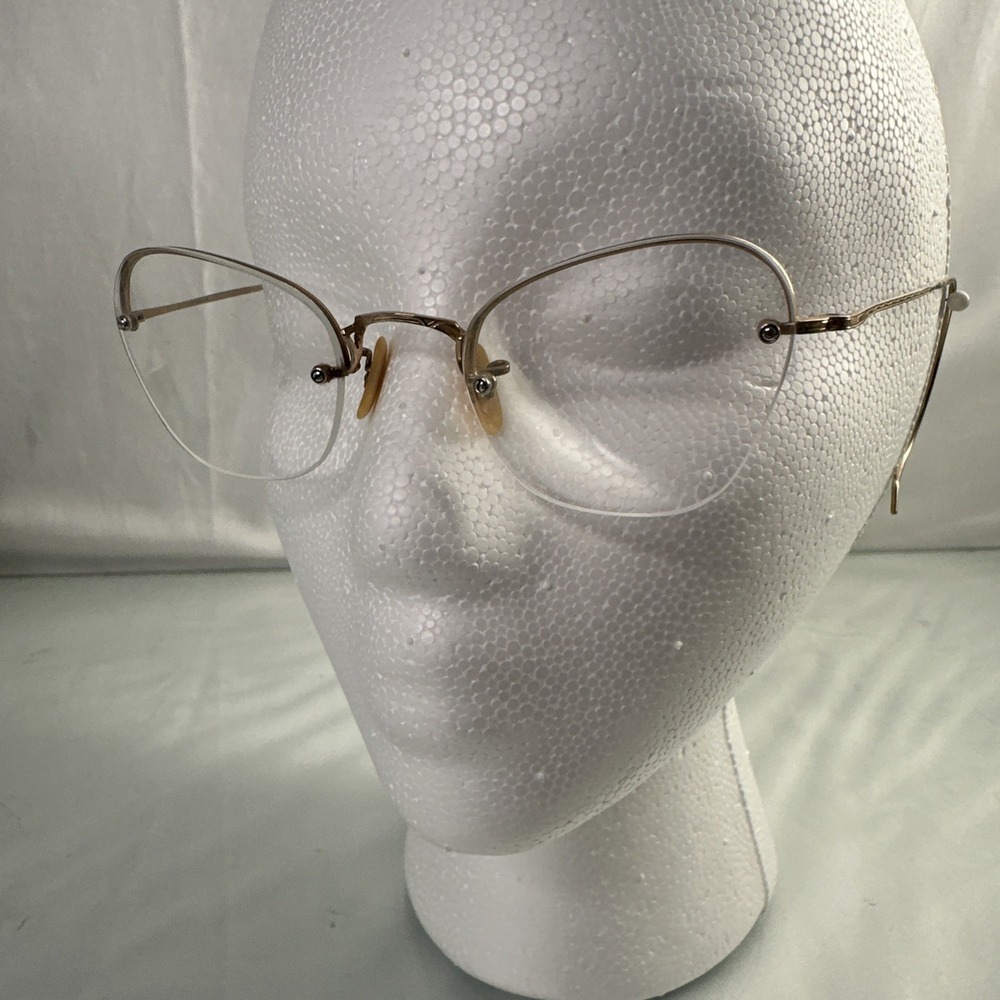 Antique SHURON Numont "CAT EYE" 12k Gold Fill Eyeglasses-Coil Temple -Art Deco